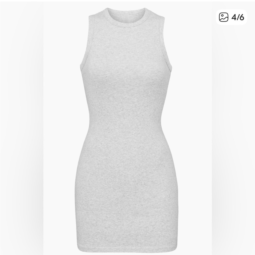 SKIMS Light Gray Ribbed Dress
